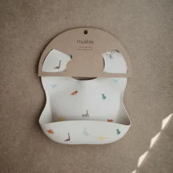 Hot Bavoir à poche en silicone Dinosaure Bavoirs