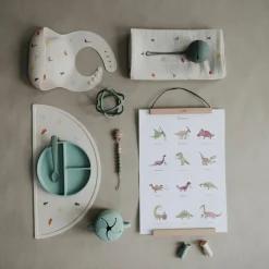 Hot Bavoir à poche en silicone Dinosaure Bavoirs