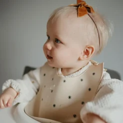 Bavoir à poche en silicone Black daisy Bavoirs