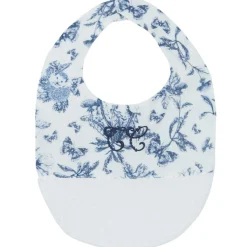 Tartine et Chocolat Bavoir à pression Toile de Jouy bleu