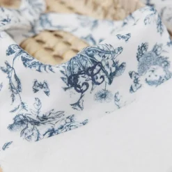 Tartine et Chocolat Bavoir à pression Toile de Jouy bleu