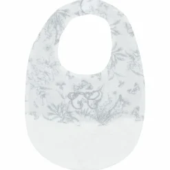 New Bavoir à pression Toile de Jouy gris Bavoirs