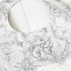 New Bavoir à pression Toile de Jouy gris Bavoirs