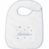 Bavoir à velcro coeur bleu (personnalisable) Bavoirs