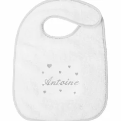 Online Bavoir à velcro coeur gris (personnalisable) Bavoirs