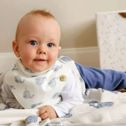 Outlet Bavoir bandana en coton bio baleine Little Water Bavoirs