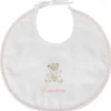 ANVIE Bavoir de naissance Ours rose (personnalisable)