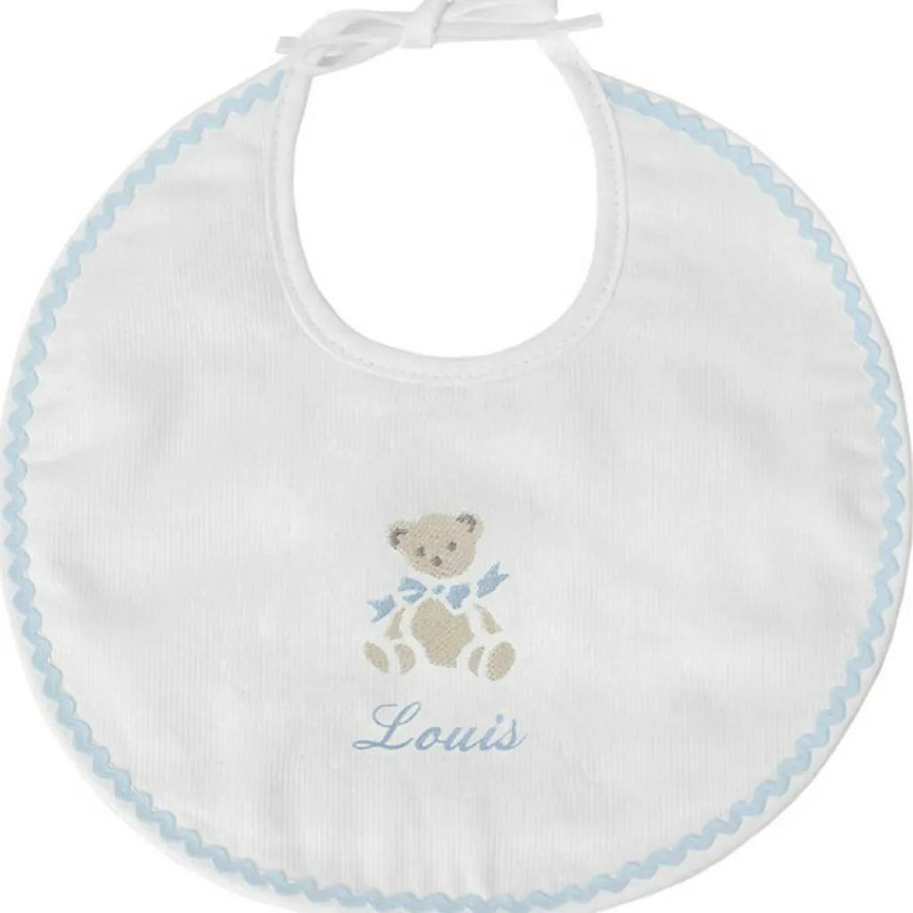 New Bavoir de naissance Ours bleu (personnalisable) Bavoirs