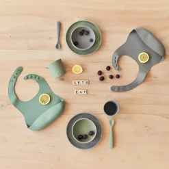 Online Bavoir en silicone Ash green vert Bavoirs