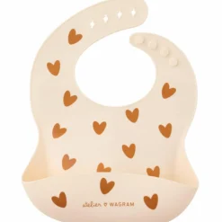 Atelier Wagram Bavoir en silicone Coeurs Crème