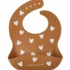 New Bavoir en silicone Coeurs Caramel Bavoirs