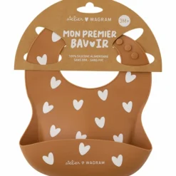 New Bavoir en silicone Coeurs Caramel Bavoirs