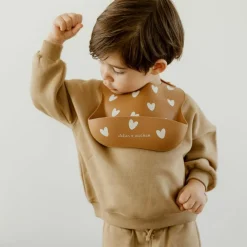 New Bavoir en silicone Coeurs Caramel Bavoirs