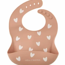 Atelier Wagram Bavoir en silicone Coeurs Latté