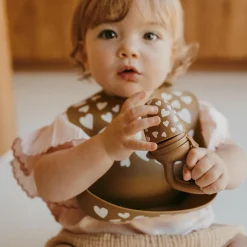 Outlet Bavoir en silicone Fall In Love camel Bavoirs