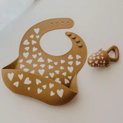 Outlet Bavoir en silicone Fall In Love camel Bavoirs