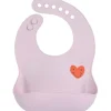 Lässig Bavoir en silicone Happy Rascals Coeur lavande