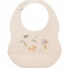 Nattou Bavoir en silicone imprimé beige-jaune