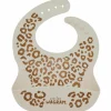 Outlet Bavoir en silicone Léopard Crème Bavoirs