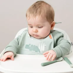 Done by Deer Bavoir petit lot de 2 Croco vert