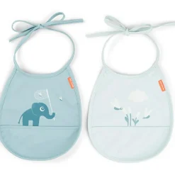 Done by Deer Bavoir petit lot de 2 Elphee bleu