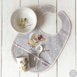 Petit Jour Paris Bavoir plastifié à velcro Ernest et Célestine