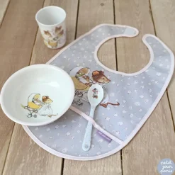 Petit Jour Paris Bavoir plastifié à velcro Ernest et Célestine