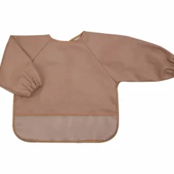 Trois Kilos Sept Bavoir plastifié manches longues Terracotta