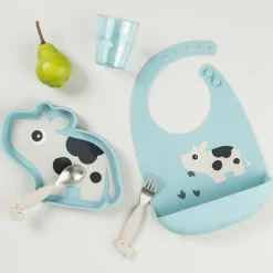 Done by Deer Bavoir silicone Dotti Bleu