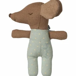 Maileg Bébé souris mi-endormie mi-éveillée dans une boîte d'allumettes Bleu