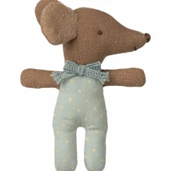 Maileg Bébé souris mi-endormie mi-éveillée dans une boîte d'allumettes Bleu