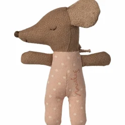 Maileg Bébé souris mi-endormie mi-éveillée dans une boîte d'allumettes Rose