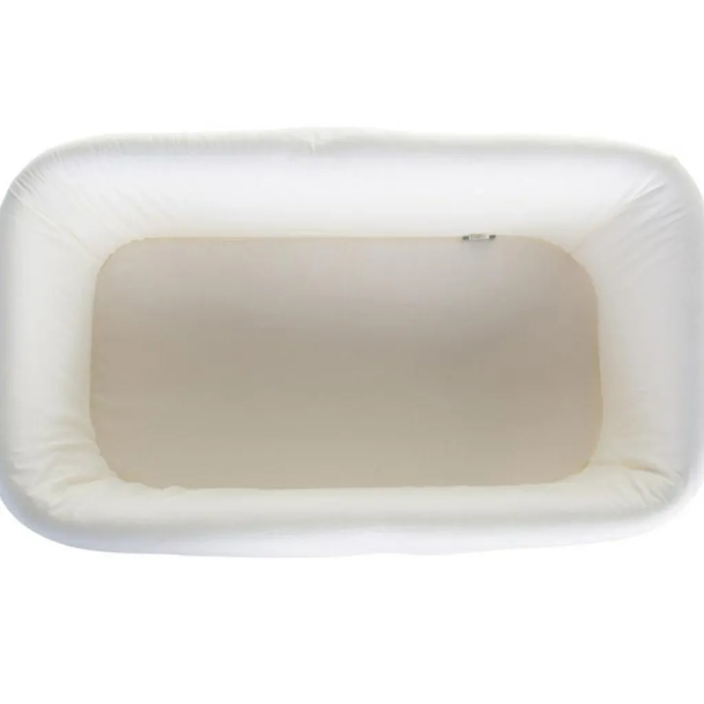 Childhome Berceau rectangulaire en rotin et habillage en jersey écru