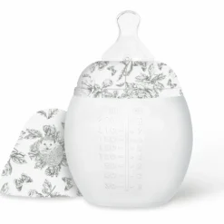 Elhée Biberon anti-colique en silicone X Tartine et Chocolat gris (240 ml)