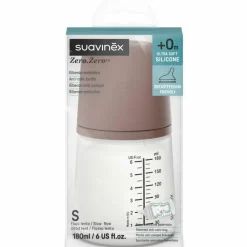 Suavinex Biberon anti-colique Zerø.Zerø - Débit Lent - S Deep (180 ml)