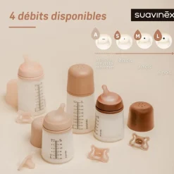 Suavinex Biberon anti-colique Zerø.Zerø - Débit Lent - S Medium (180 ml)