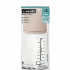 Suavinex Biberon anti-colique Zerø.Zerø - Débit Moyen - M Medium (270 ml)