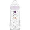 MAM Biberon Easy Active 2ème âge Decor Lilas - Tétine débit X (330ml)