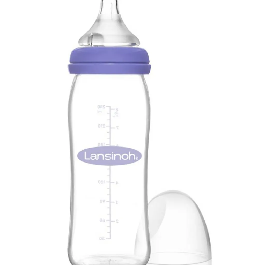 Lansinoh Biberon en verre Natural Wave spécial allaitement (240 ml)