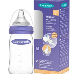 Lansinoh Biberon en verre Natural Wave spécial allaitement (160 ml)