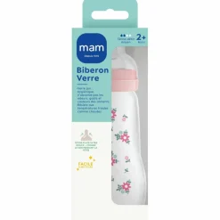 MAM Biberon Verre 260 ml Blush - Tétine débit 2