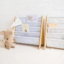 3 sprouts Bibliothèque en tissu recyclé Myrtilles taupe - Reconditionné