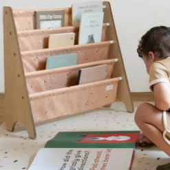 3 sprouts Bibliothèque en tissu recyclé Terrazzo argile