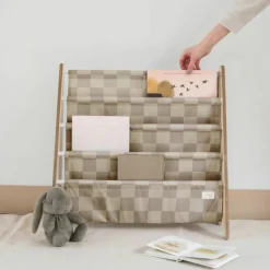 Online Bibliothèque en tissu recyclé Damier beige Bibliothèque