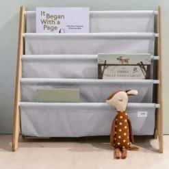 Online Bibliothèque en tissu recyclé Uni gris clair Bibliothèque