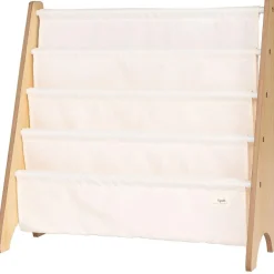 3 sprouts Bibliothèque en tissu recyclé Uni crème - Reconditionné