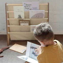 3 sprouts Bibliothèque en tissu recyclé Beige