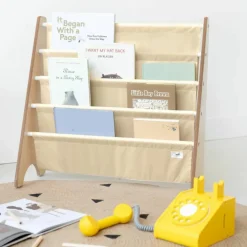 3 sprouts Bibliothèque en tissu recyclé Beige