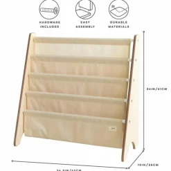 3 sprouts Bibliothèque en tissu recyclé Beige