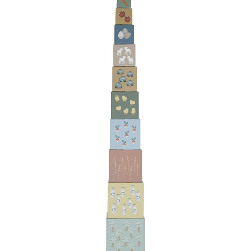 New Blocs à empiler en carton Little Farm Jouet À Empiler